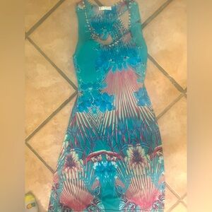 Blue floral swimsuit coverup
